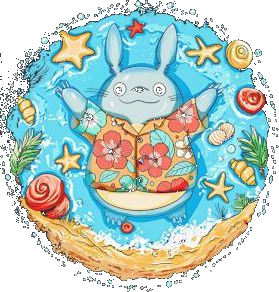 Totoro Enjoying A Summer Day At The Beach Shirt