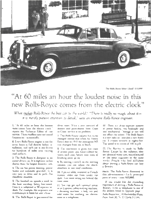 Rolls Royce At 60 Miles An Hour The Loudest Noise In This New Comes From The Electric Clock Shirt