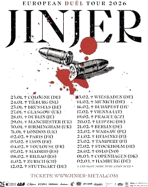 Jinjer European Dul Tour Dates 2026 Bullets Shirt