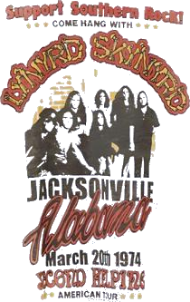 Support Southern Rock Come Hang With Lynyrd Skynyrd Jacksonville Alabama Vintage Shirt