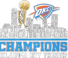 Oklahoma City Thunder Champions Skyline City Players Names Shirt