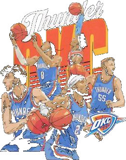 Oklahoma City Thunder Basketball Starting 5 Players Team Stars Caricature Shirt